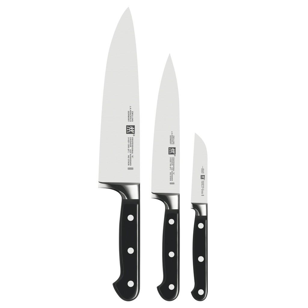 Bộ Dao 3 Món Zwilling Professional ''S'' - gồm Dao đầu bếp + dao thái lát + dao cắt rau củ thương hiệu Zwilling từ Đức 