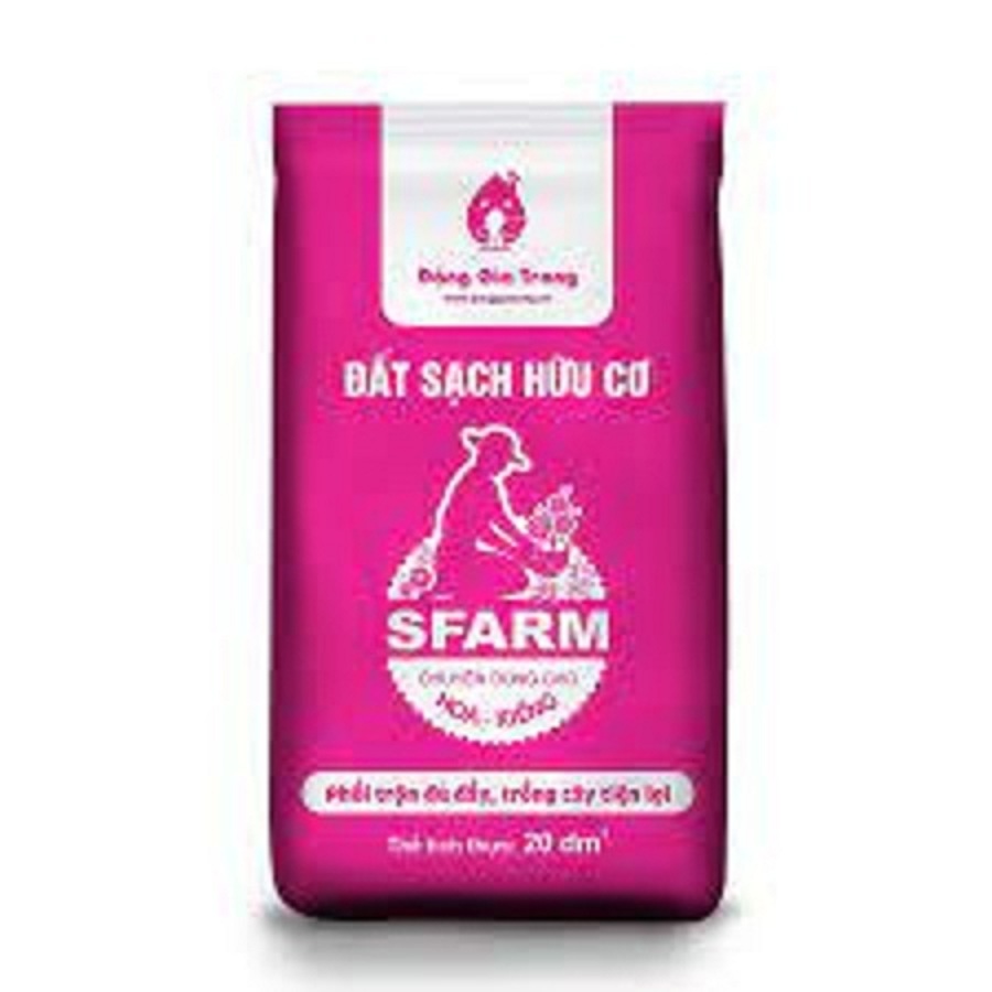 Túi 5dm3 đất sạch hữu cơ Sfarm chuyên dùng cho hoa kiểng-gói 2 kg