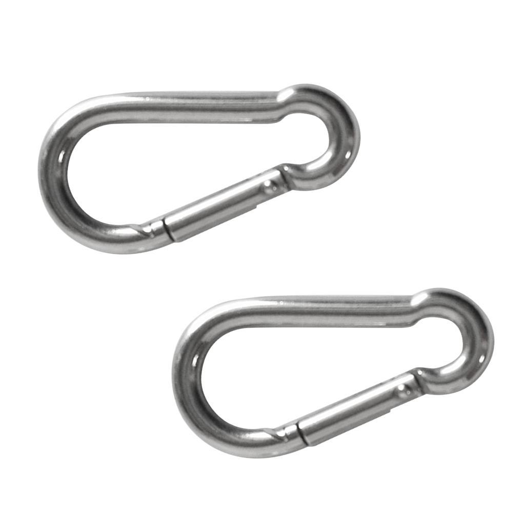 4 Pieces Stainless Steel Carabiner Clip Snap Spring Fast Hook Buckle M4 M5