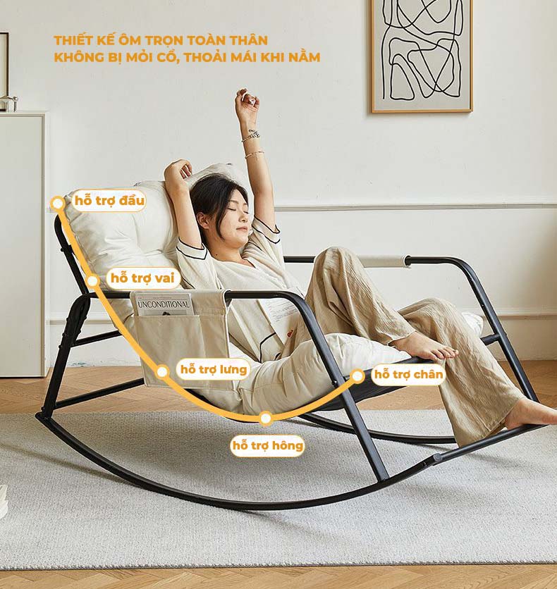 Ghế bập bênh thư giãn 2 chỗ Chính Hãng NIKITA, thiết kế êm ái, chống mỏi vai cổ