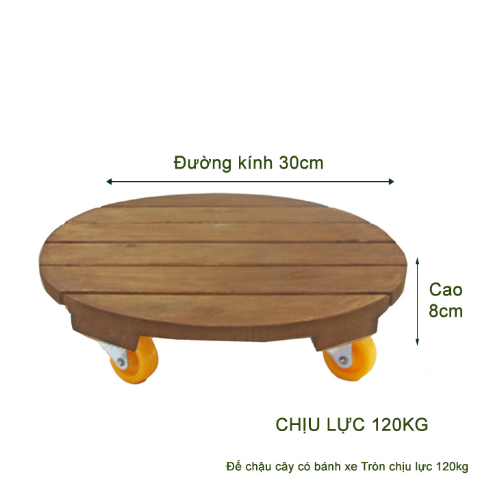 Đế lót chậu cây GREENHOME có bánh xe-TRÒN-ĐEN-Chịu lực 120 Kg-TẶNG 1 GÓI HẠT GIỐNG CẢI NGỌT PHÚ NÔNG