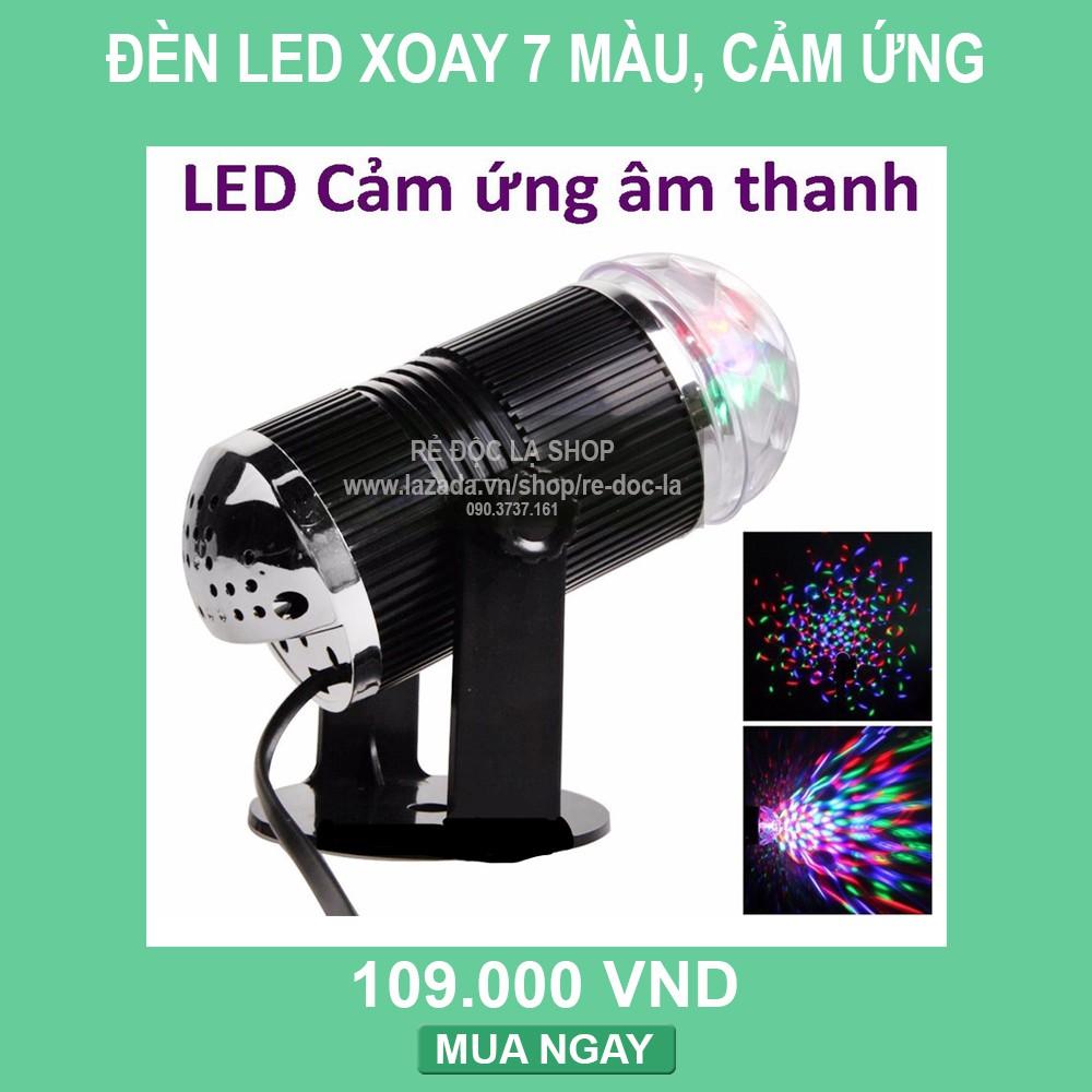 Đèn sân khấu nhấp nháy xoay theo nhạc cảm ứng âm thanh cực đẹp,  Đèn Led 7 Màu Hình Trụ Đổi Màu Theo Nhạc