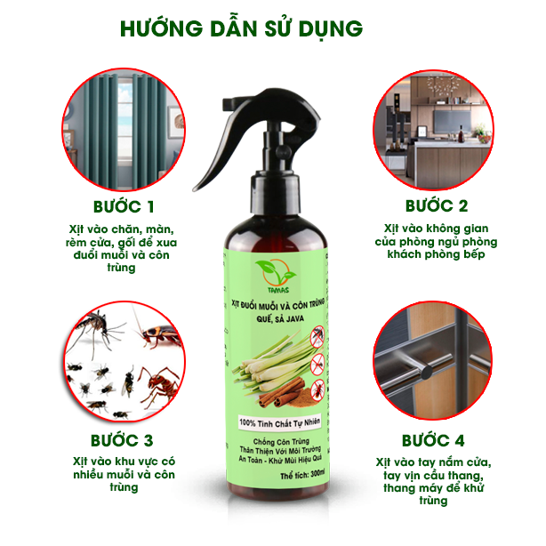 Bộ 2 chai xịt phòng thơm lâu chai 300ml, thành phần tự nhiên an toàn, giúp khử mùi, đuổi côn trùng, thư giãn, ngủ ngon