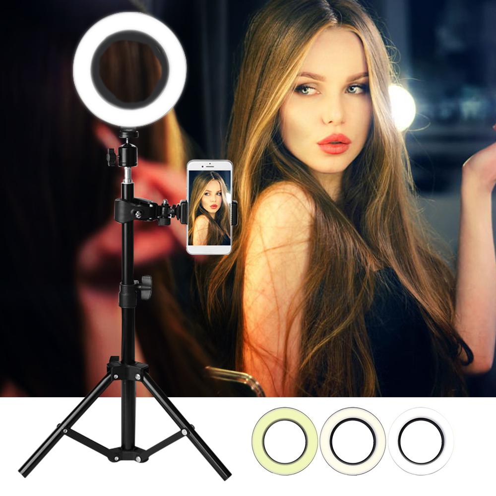 Vòng ánh sáng lấp đầy 16cm LEDđể chụp ảnh Trang điểm phát trực tiếp YouTube
