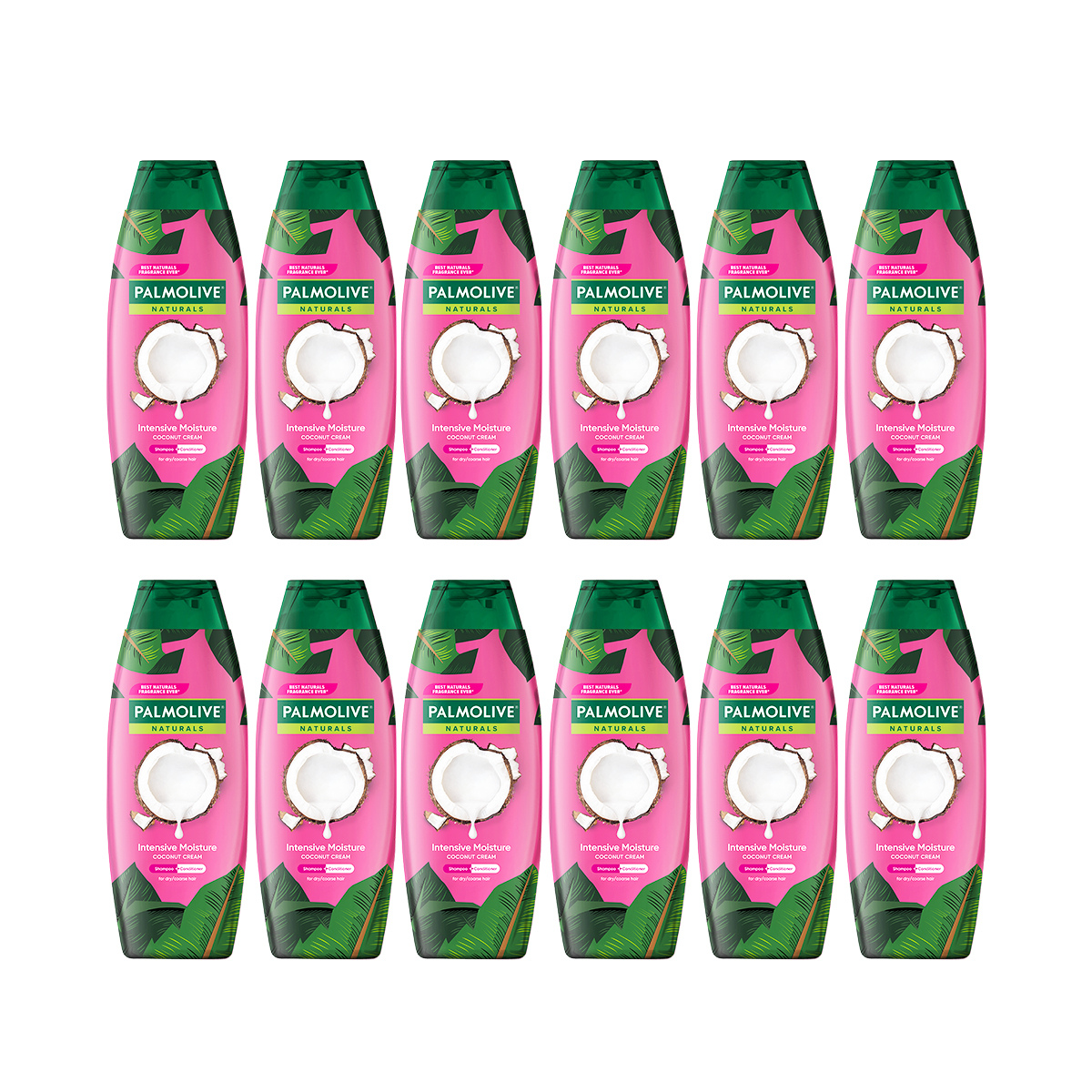 Bộ 12 Dầu gội có dầu xả Palmolive Dưỡng Ẩm bổ sung từ sữa dừa 180ml/chai