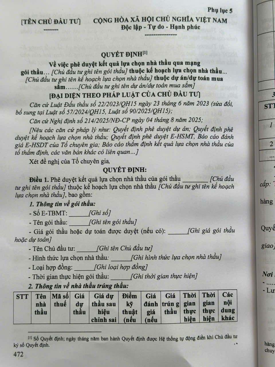 Sách Luật Đấu Thầu - Hệ Thống Các Nghị Định Quy Định Chi Tiết Và Biện Pháp Thi Hành - V2647T