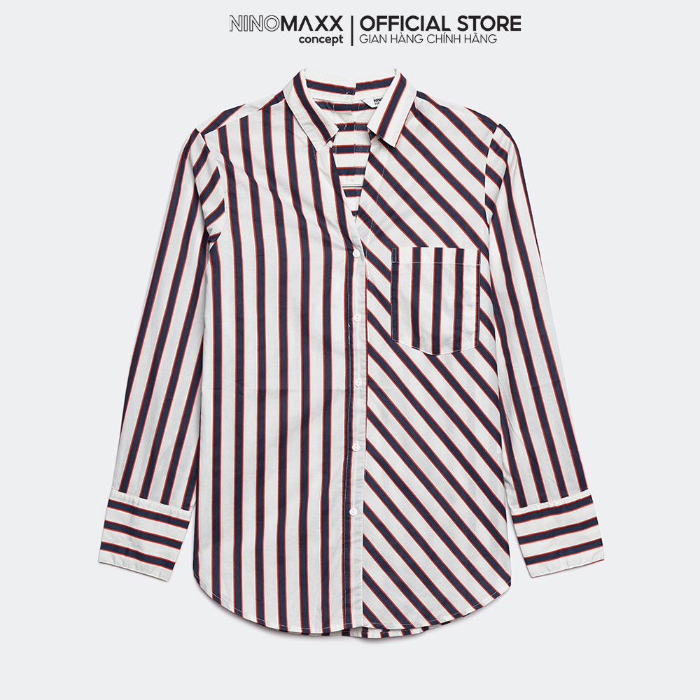 NINOMAXX Áo Sơ mi Nữ kẻ sọc chất cotton 1811060
