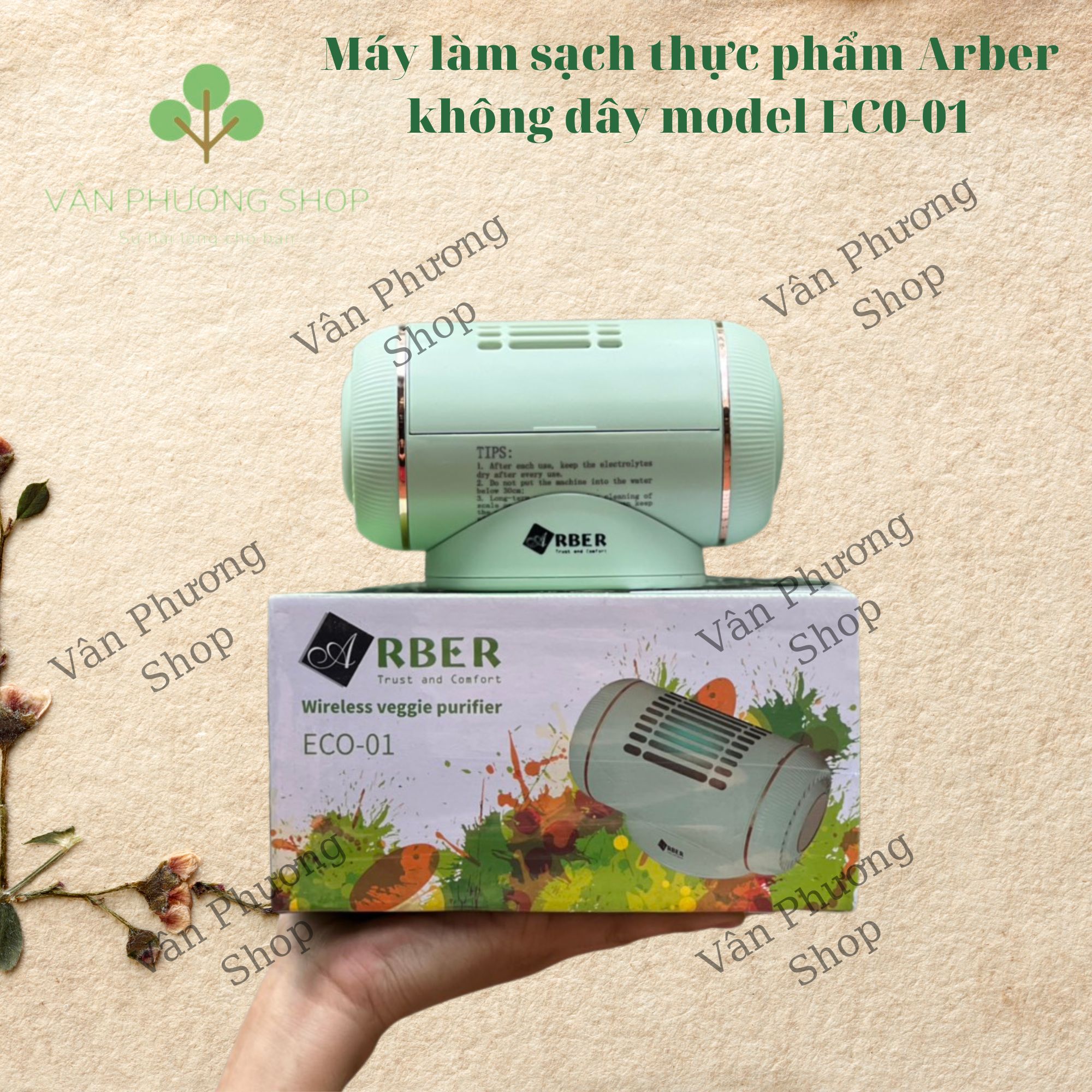 Máy làm sạch thực phẩm Arber không dây model EC0-01 Hàng chính hãng