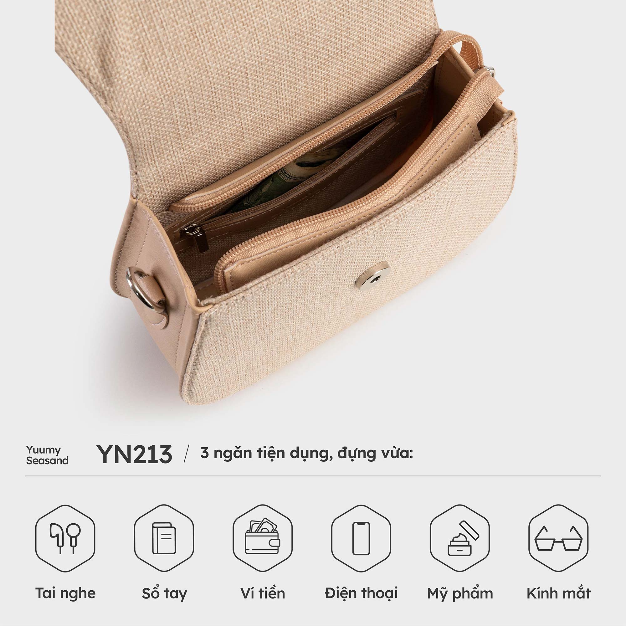 Túi đeo chéo da nữ dáng basic thời trang YUUMY Seasand YN213