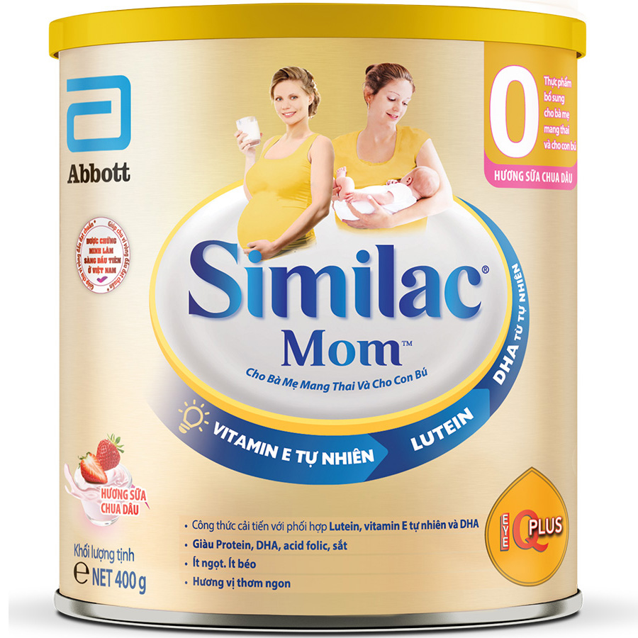 Sữa Bột Abbott Similac Mom Sữa Chua Dâu 400g