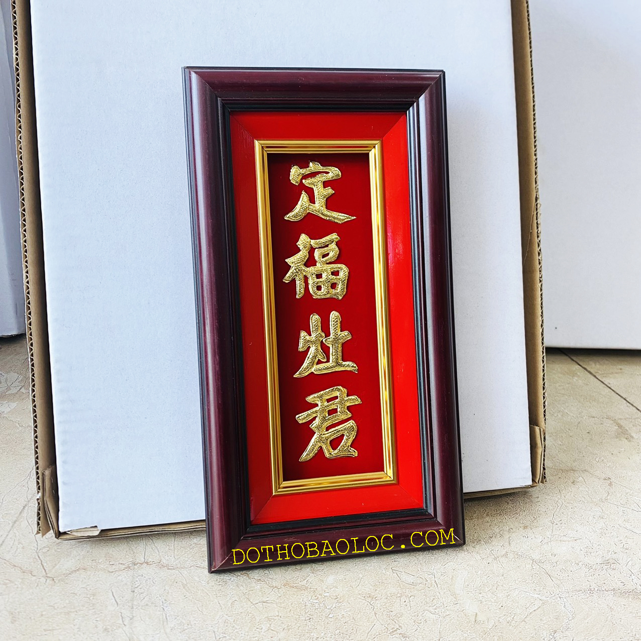 Bài vị Ông Táo dát vàng Cao 30cm x Ngang 16cm – Một hàng chữ