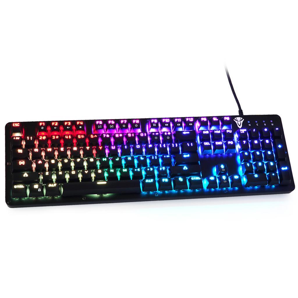 Gaming Keyboard 104 Key RGB Backlit Mechanical Game Keyboard Waterproof