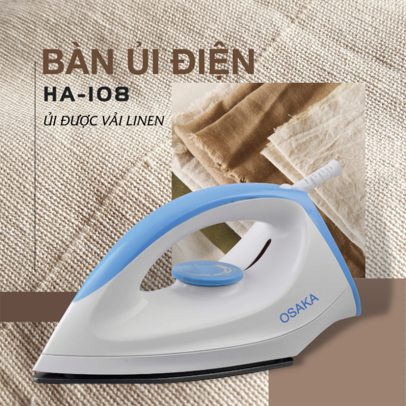 Bàn ủi (BÀN LÀ) khô OSAKA HA109 1200W - Hàng chính hãng
