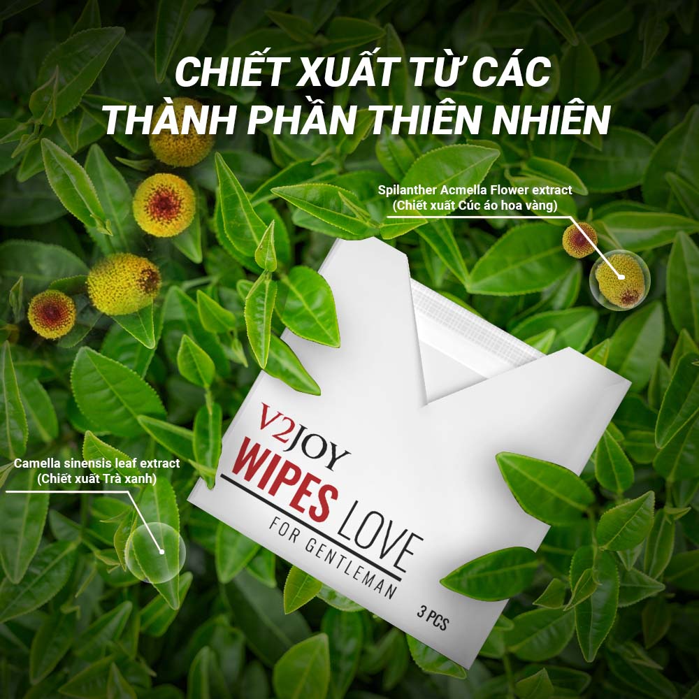 Khăn Lau Kéo Dài Thời Gian Cho Nam Giới Với Thành Phần Từ Thiên Nhiên V2joy