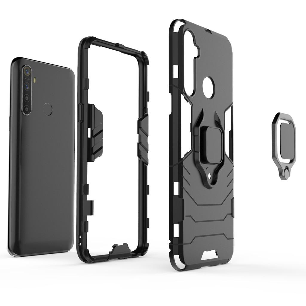 Ốp lưng cho Realme 5 5i 5s iron man chống sốc kèm nhẫn xoay chống xem video bảo vệ camera