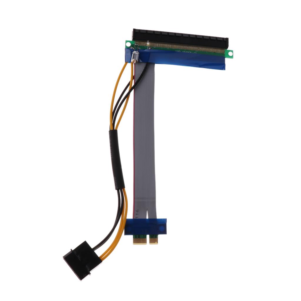 PCI-E 1x to 16x Powered PCIe Extender Adapter Riser Card Flexible Cable