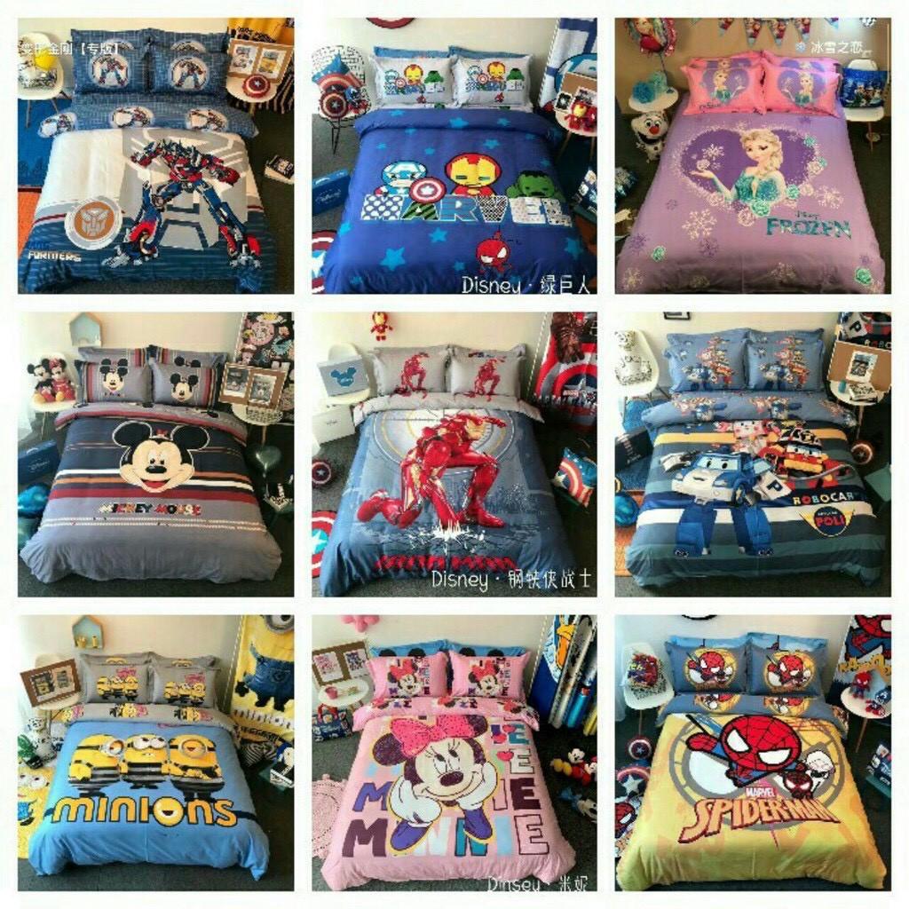 Bộ ga gối cotton hoạt hình Disney