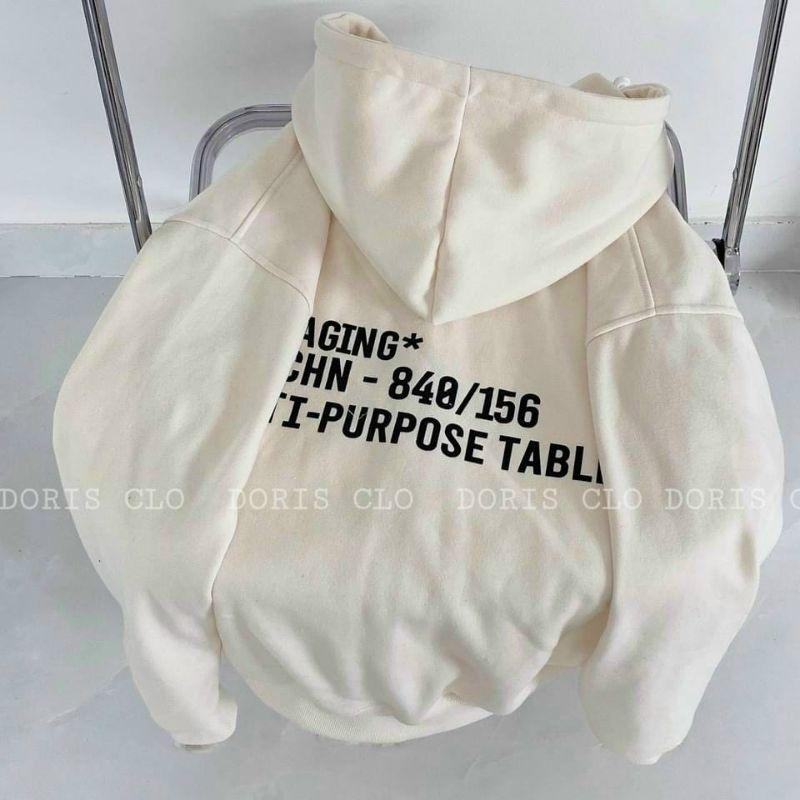 Hình ảnh Áo khoác Hoodie nỉ trần bông có Zip Kéo Ulzzang form rộng unisex in hoạ tiết phối màu trẻ trung