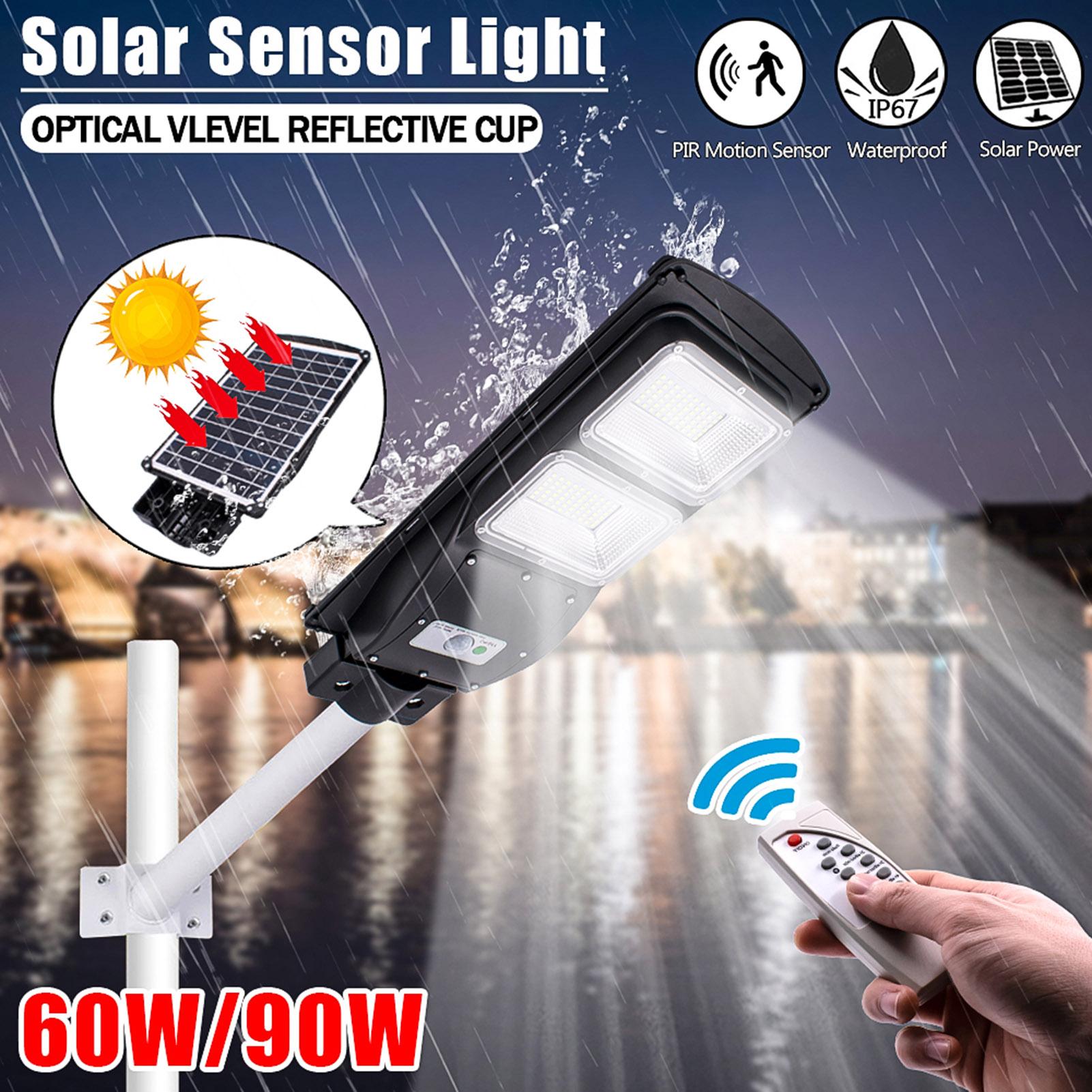 Đèn đường 60W chạy bằng năng lượng mặt trời, cảm biến chuyển động