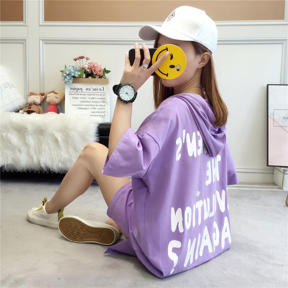 Áo Thun Tay Dài Kèm Nón Xinh Xắn Dành Cho Nữ