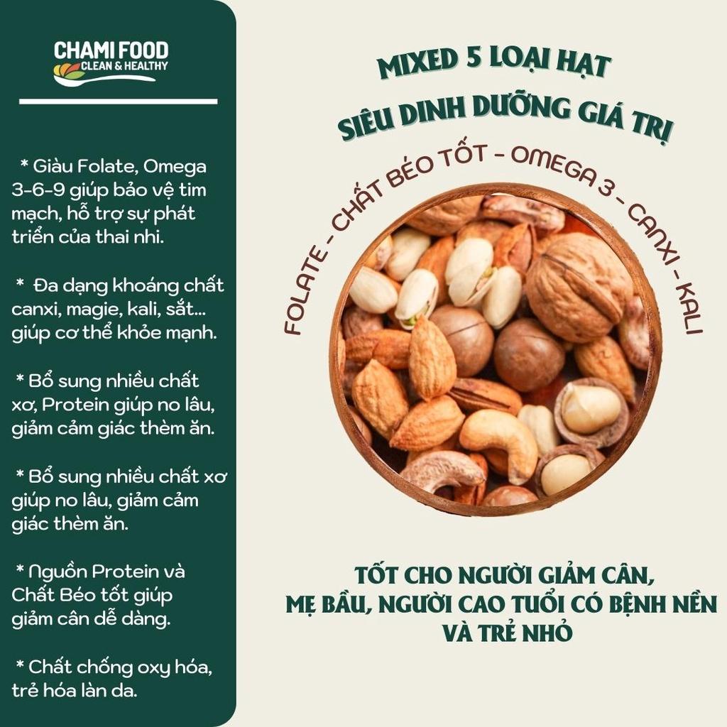 Hạt dinh dưỡng Mix Chami Food 5 Loại Siêu Hạt 500G (còn vỏ) Loại 1 Granola Ăn Kiêng Ngũ Cốc Giảm Cân Tốt Cho Eat Clean