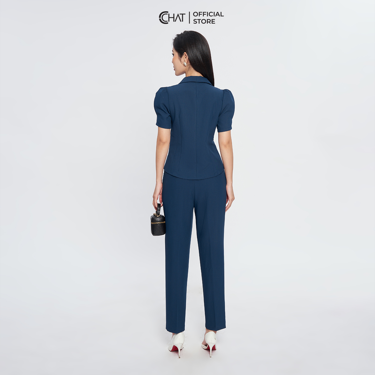 Set Đồ Nữ  Bộ Quần Baggy Áo Cổ Kiểu Chất Tuytsi Cao Cấp 13BNS2003BT