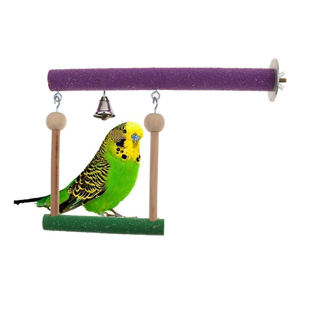 Parrot Bird Wooden Perches Stand Rest Swing for Pet Bird Cage Decoration