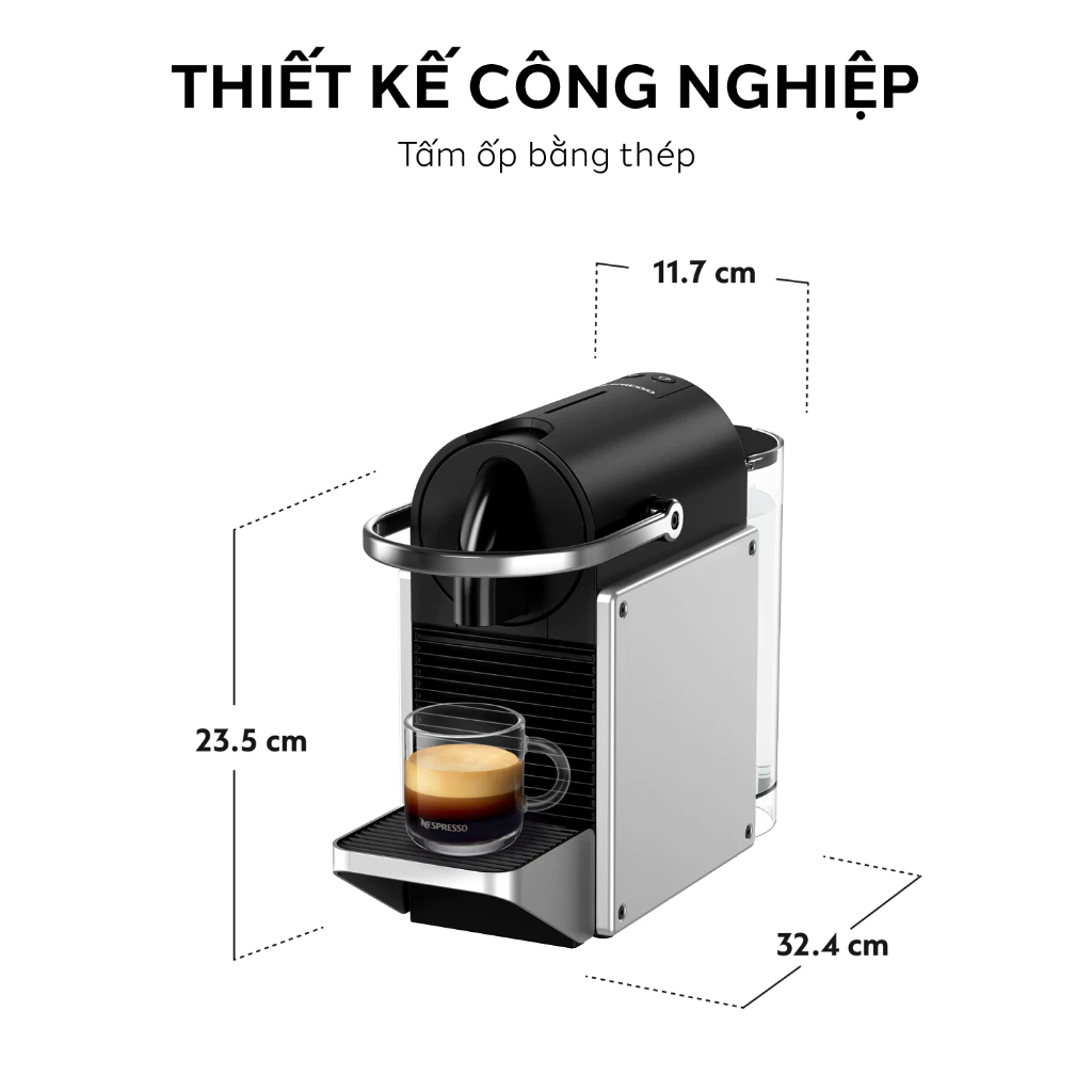 Máy pha cà phê Nespresso Pixie Bạc - Hàng chính hãng