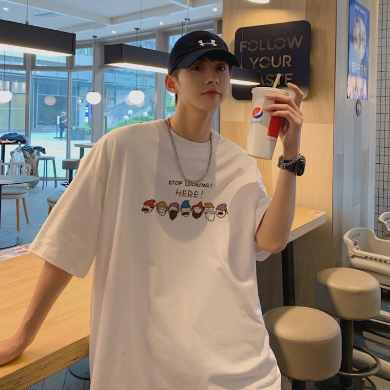 Áo thun nam nữ unisex tay lỡ sweater phông form rộng teen cổ tròn oversize cotton giá rẻ basic đen trắng tee HERE