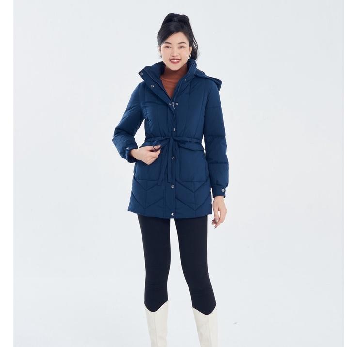 Áo khoác phao nữ HeraDG thiết kế túi ốp kèm mũ và dây rút eo trần bông 3 lớp chống nước chống gió chống bám bụi WJKBA20