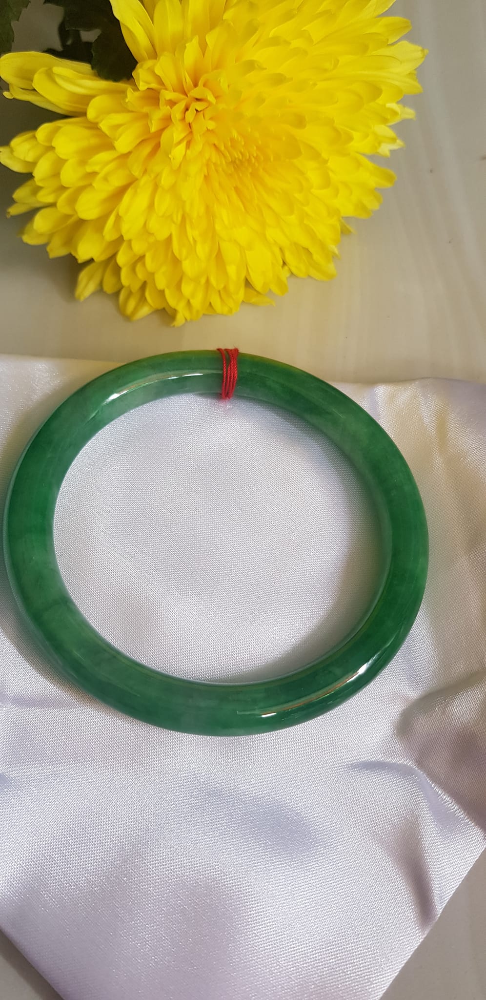 Vòng tay Nam size to đá Cẩm Thạch Đậu Lý QC 66mm x cọng 10mm Vòng màu xanh đậu lý bông đậm đẹp Nam tay to Cân Nặng 78kg - 90kg đeo ạ