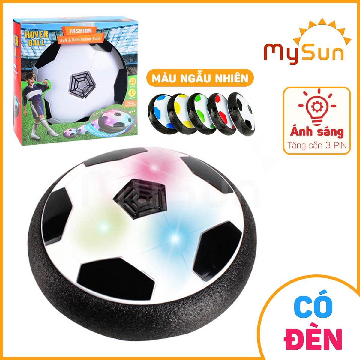 Bộ quả bóng đá trẻ em đồ chơi cho bé vận động thể thao trong nhà giá rẻ MySun tặng PIN