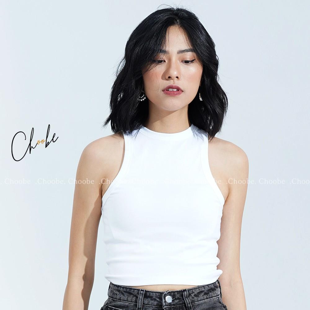Áo croptop Choobe chất cotton cao cấp ba lỗ nữ sát nách form ôm vải thun co giãn 4 chiều - A26
