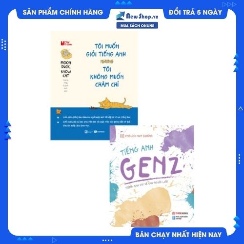 COMBO 2 CUỐN TIẾNG ANH VUI VẺ CHO NGƯỜI LƯỜI: TIẾNG ANH GENZ + TÔI MUỐN GIỎI TIẾNG ANH NHƯNG KHÔNG MUỐN CHĂM CHỈ