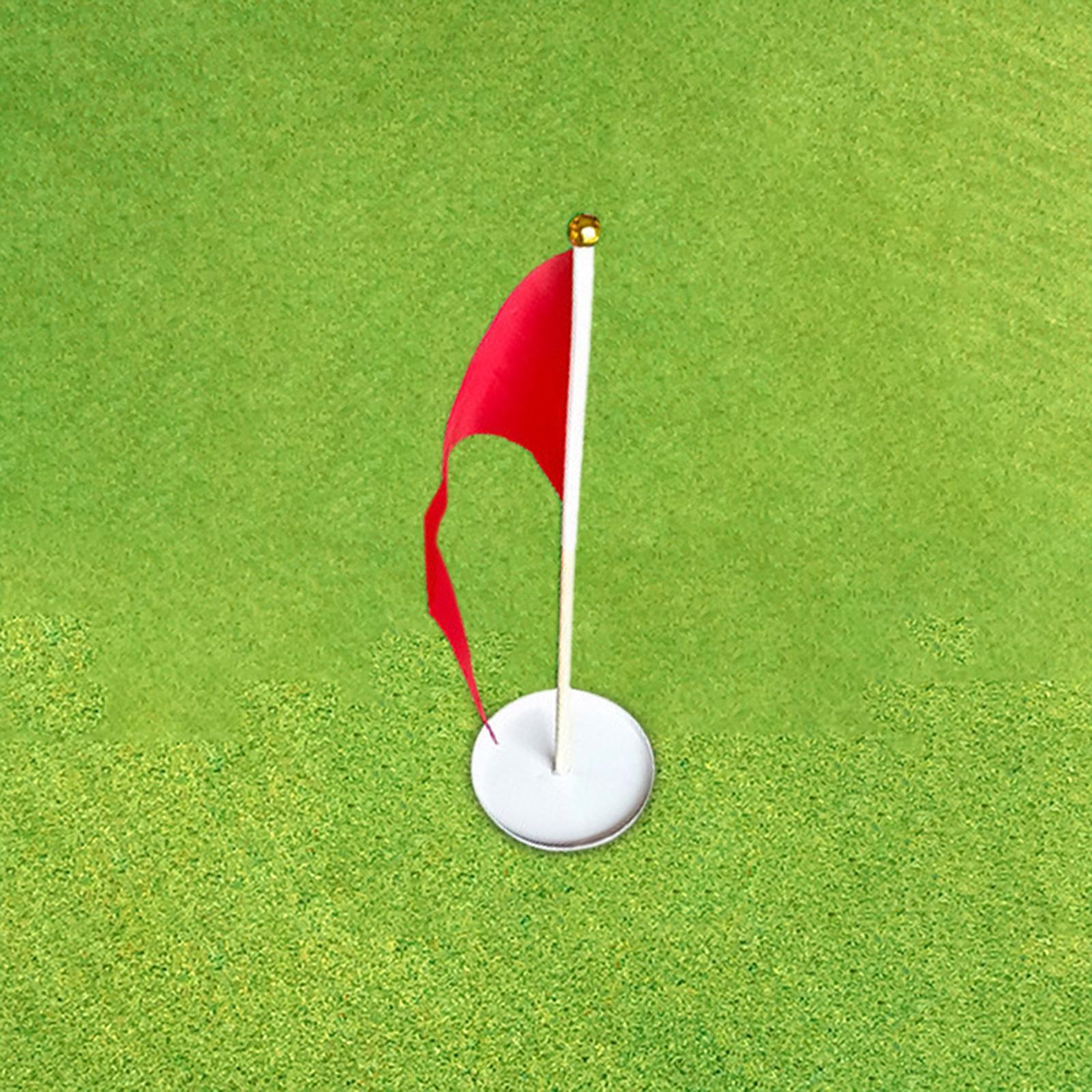 Mini Golf Putting Cup with Flag Flagpole Golf Putter Practice Hole Golf Flagstick Set for Yard Indoor Outdoor Use
