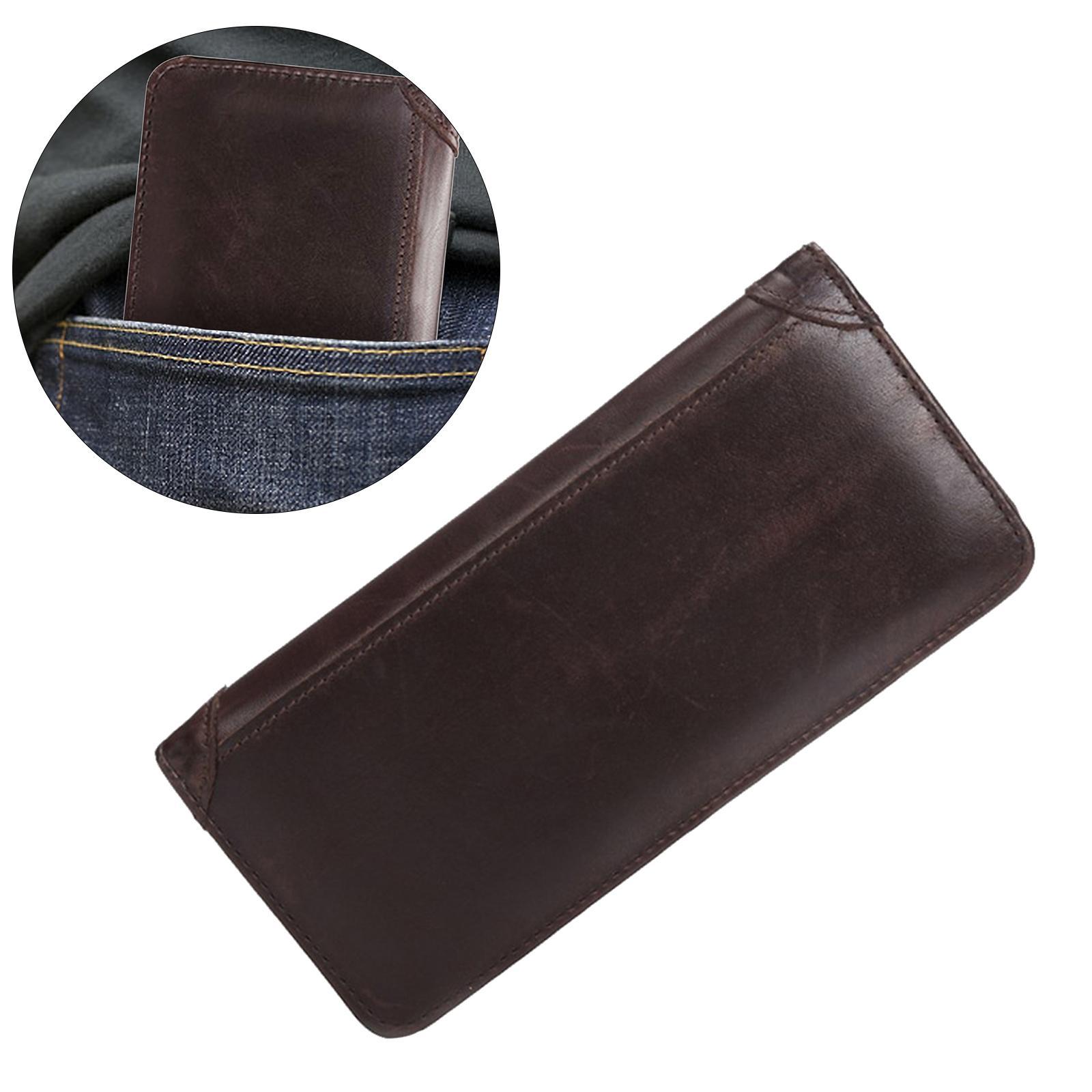 Men Long Wallet  Bifold Vintage Style Minimal PU Leather Card Holder