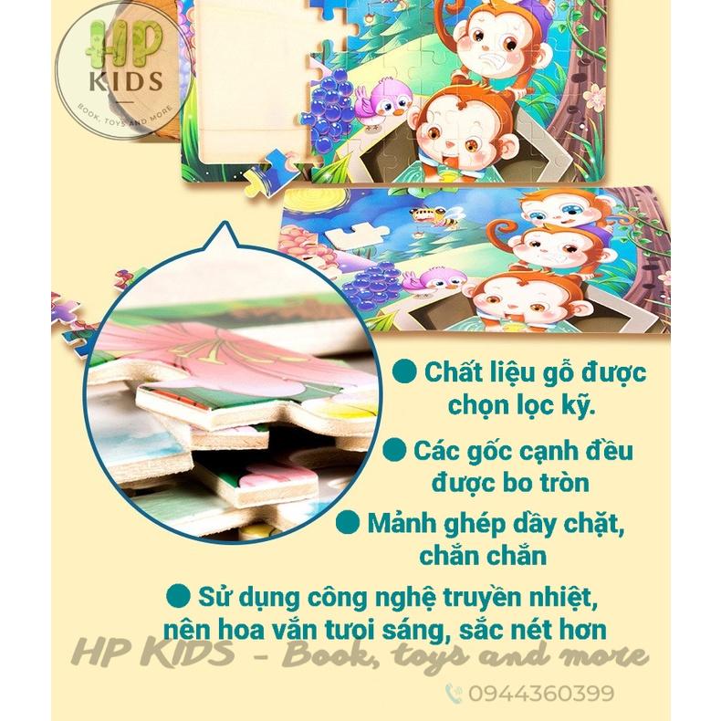 Ghép hình gỗ 60 mảnh với nhiều chủ đề khác nhau cho bé lựa chọn