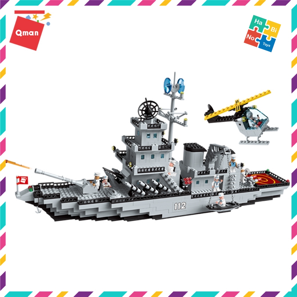 Bộ Đồ Chơi Xếp Hình Thông Minh Lego Quân Sự Qman Tàu Chiến Hạm 112 Cho Trẻ Từ 6 Tuổi 910 Chi Tiết