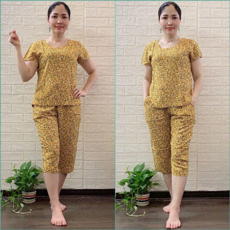 Bộ Lanh Nhung Cộc Tay Quần Ngố Trung Niên Gia Huy