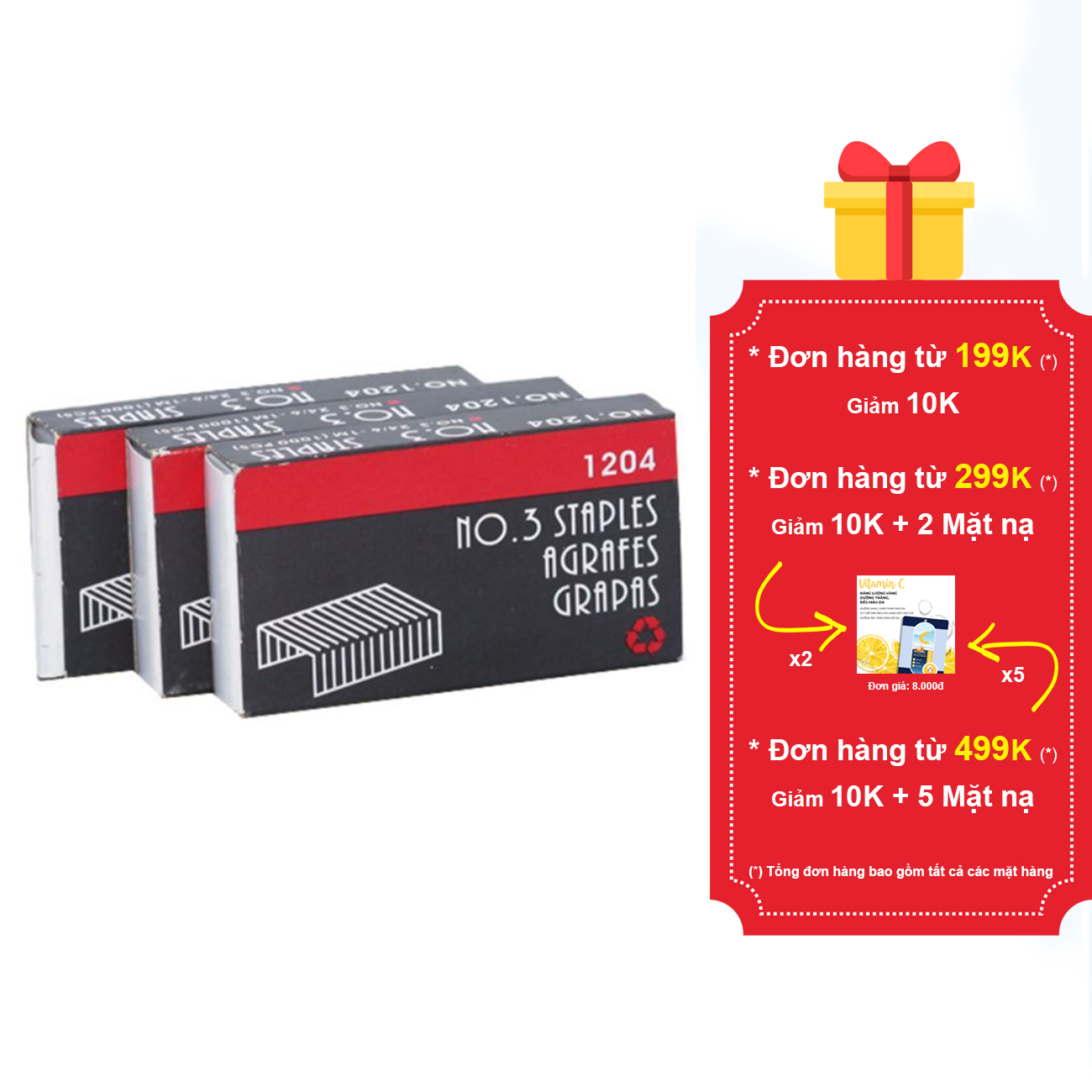 5 hộp kim bấm số 3