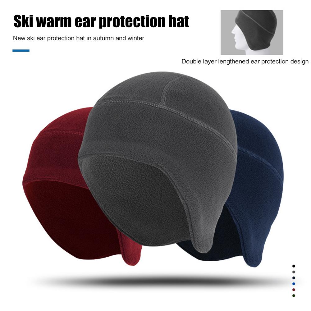 Unisex ấm áp mũ lông cừu bảo vệ tai mũ beanie mùa đông ngoài trời đi bộ đường dài đi câu cá đi xe đạp săn quân quân sự Color: Dark Blue