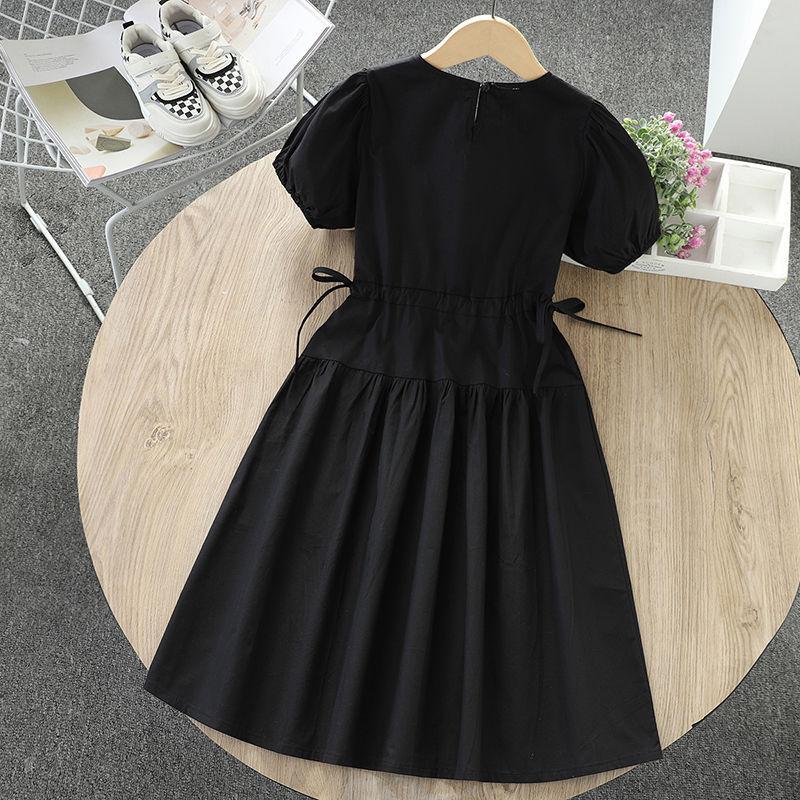 CHENGRUI Cô gái ăn mặc mùa hè lưới đỏ cô gái váy công chúa trắng phong cách phương Tây thắt lưng váy trẻ em lớn Hàn Quốc vòng cổ váy(