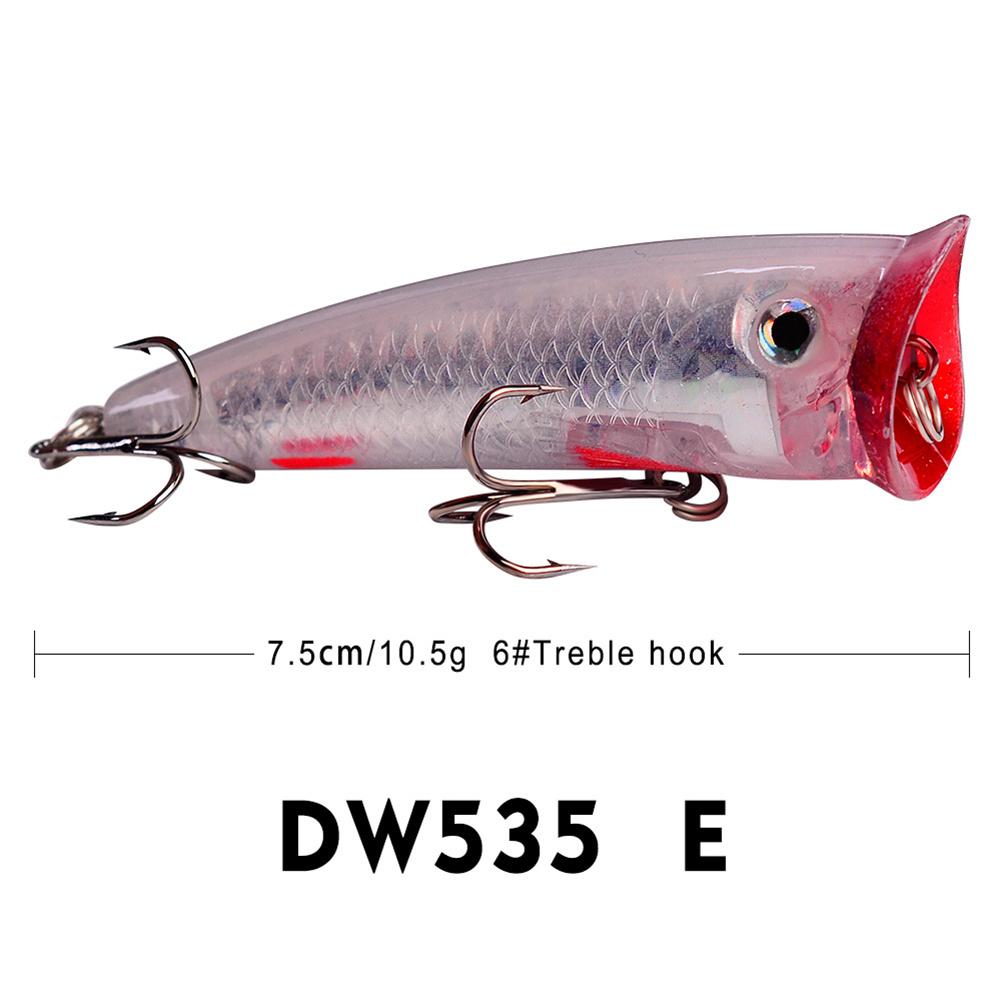7.5cm 10.5g Popper Fishing Lure Hard Artificial Bait Topwater Carp Fishing Lures Wobbler Crankbait