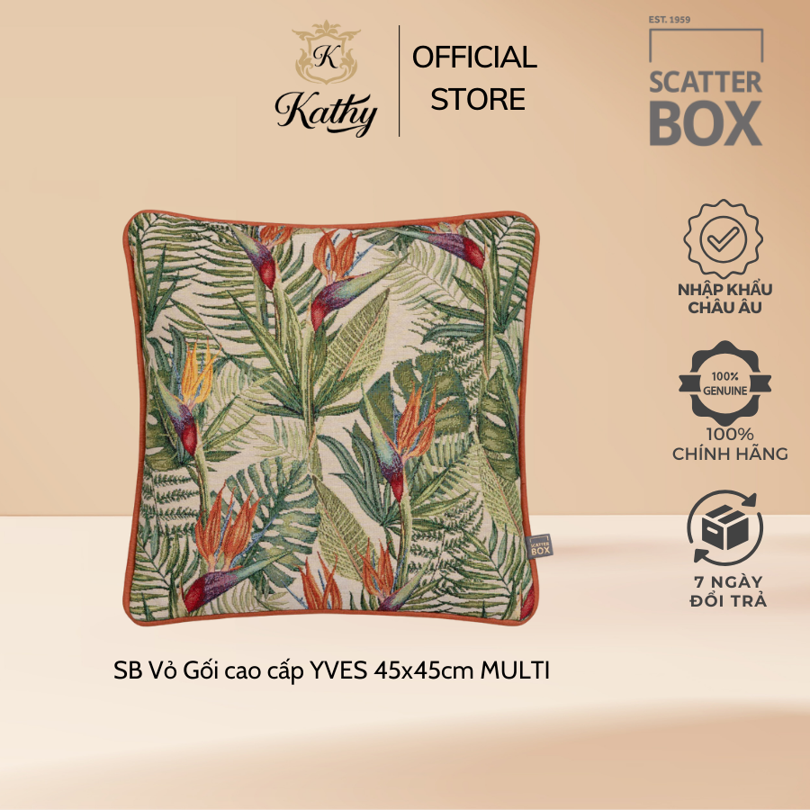 SCATTER BOX Vỏ Gối Cao Cấp nhập khẩu Ireland Anh Quốc ISLA màu GREEN kích thước 43X43CM phong cách cổ điển