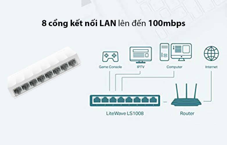 Switch 8 Cổng 10/100Mbps TP-LINK LS1008-HÀNG CHÍNH HÃNG