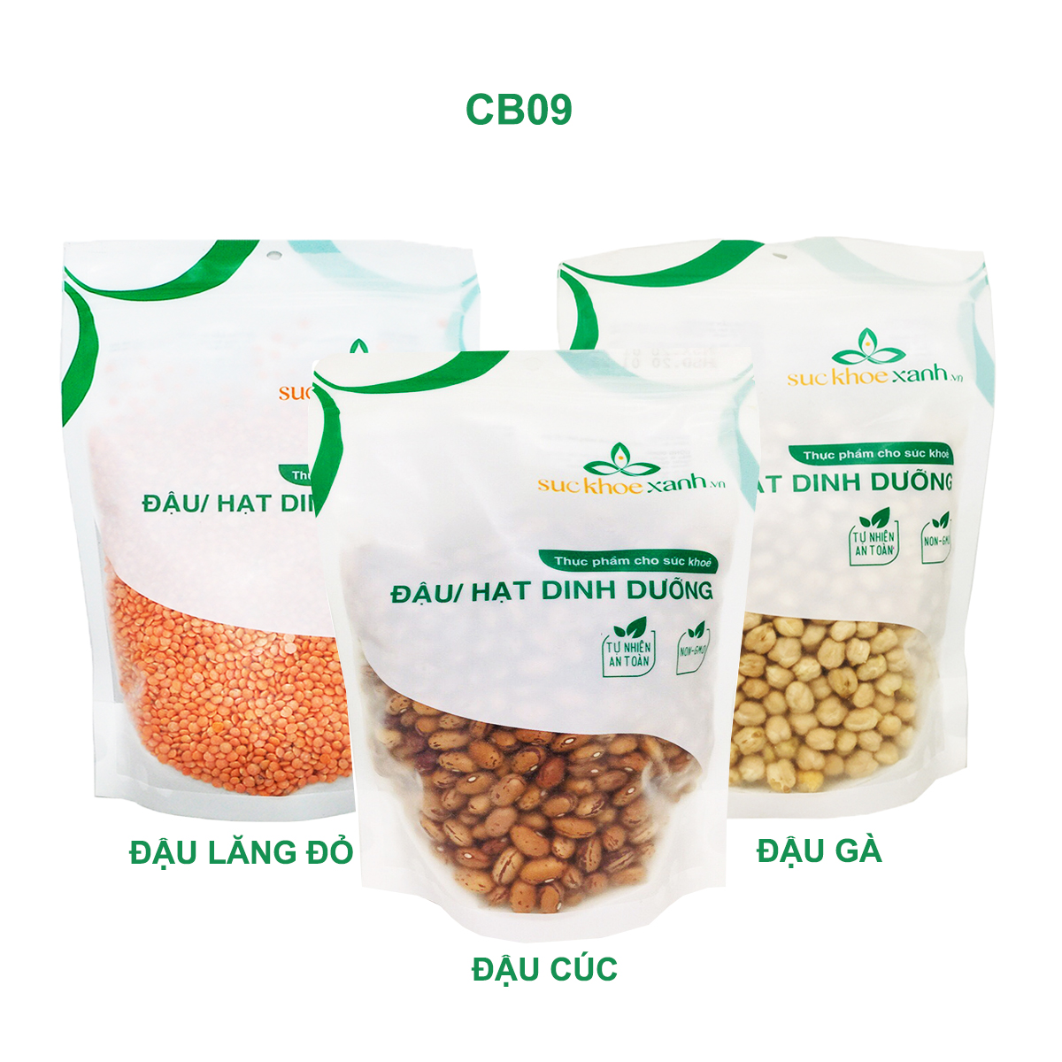 Combo 3 túi Đậu gà và Đậu lăng đỏ và Đậu cúc 500g (CB09)