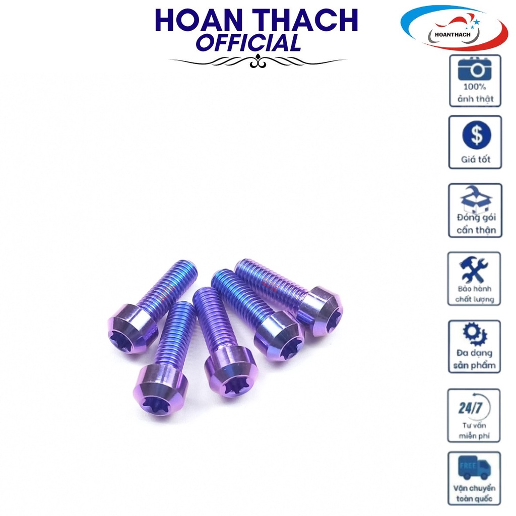 Ốc Trụ 5L15 Tím gắn cho nhiều dòng xe máy SP017529 (giá 1 con)