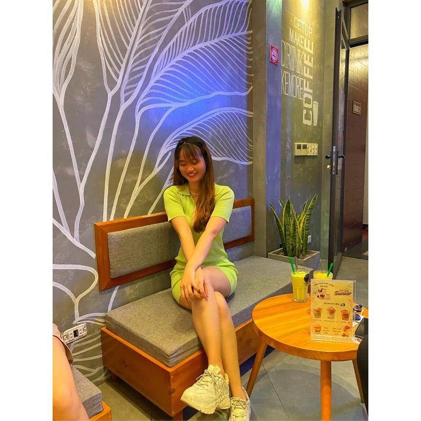 Đầm body thun cổ sơmi xinh xắn