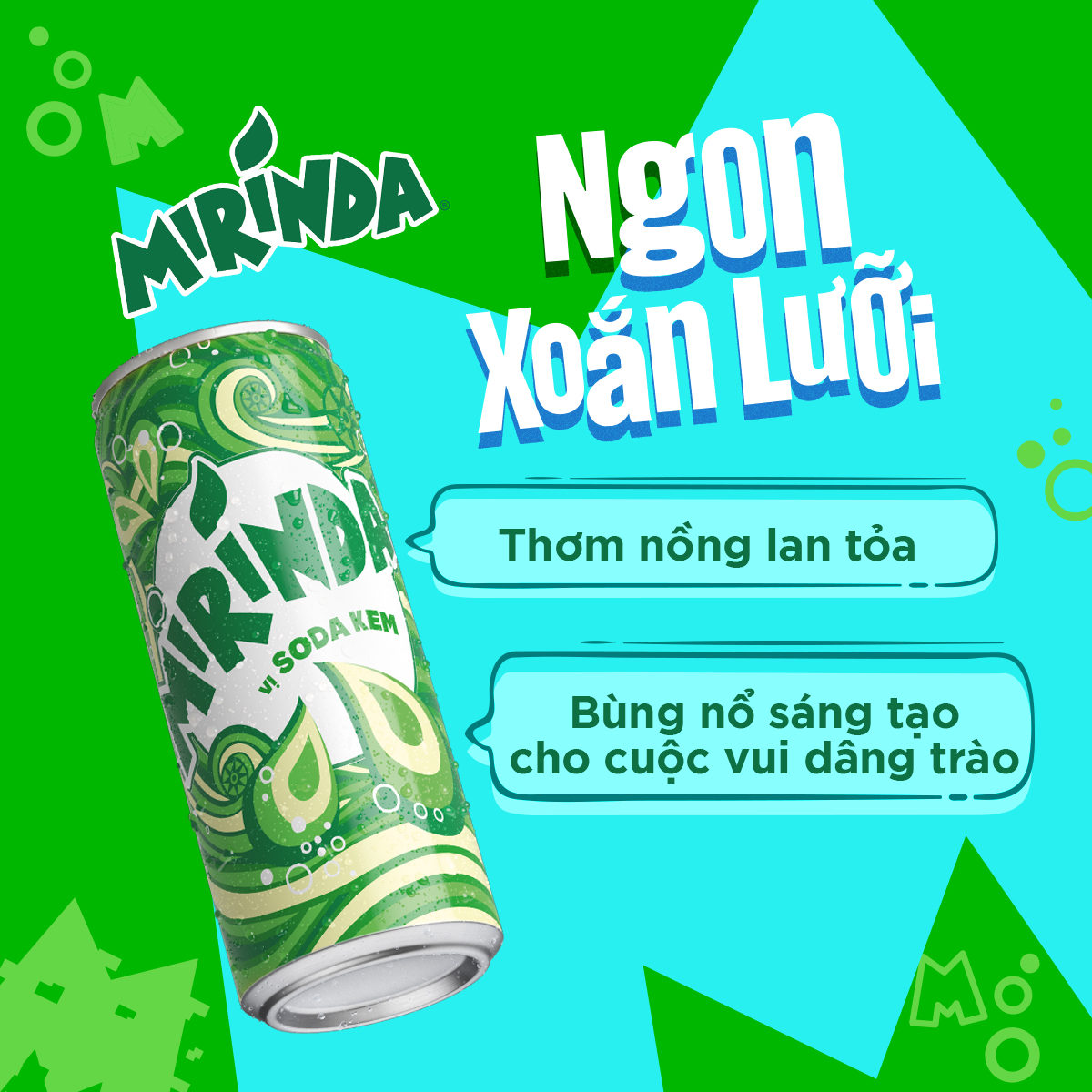 Thùng 24 Lon Nước Ngọt Có Gaz Mirinda Soda Kem (320ml/lon)