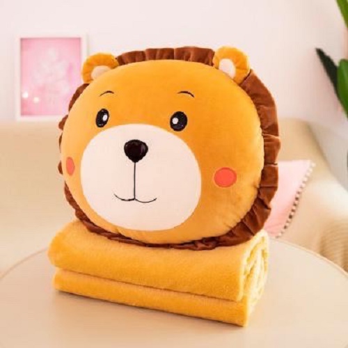 Combo Mền Gối Gấu Bông Ngủ Văn Phòng 3trong1 Đa Năng ( Lion )